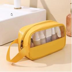 KBW446 New Transparent Handheld Cosmetic Toiletry Bag Fashion Waterproof Large-capacity Storage Bag Pvc Stitching Cosmetic Bag