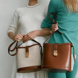 China Factory Wholesale Customize Pu Leather Womens Bucket Bag Custom Private Label Fashion Design Luxury Ladies Bucket Handbags