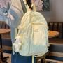 ZF123 Nylon Schoolbag Female Junior High School Students High Value Shoulder Bag Simple Lightweight Waterproof Backpack