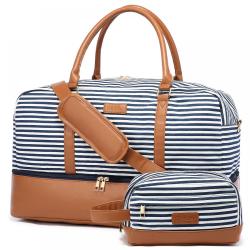 Realer Overnight Carry on Weekender Duffel with Shoe Compartment Toiletry Bag Flight Approved Womens Canvas Luggage Travel Bags