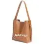 2024 New Fashion Custom Large Capacity Ladies Brown Leather Handbags Shoulder Crossbody Bucket Bags For Women The Tote Vintage