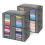 SN001 Foldable Clothes Organizer Nonwovens Storage Containers for Organizing Bedroom Closet Clothing Comforter Organization