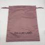 Custom Logo Printed Pink Satin Dust Shopping Bag Drawstring Underwear Clothes Packaging Dust Promotion Bag