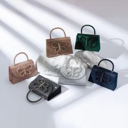Luxury shoulder gift bags wedding ladies clutch purse butterfly evening bag crystal diamond party bags women sac tendance 2024