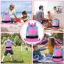Gelory Custom Durable Adjustable Shoulder Strap Bag Beach Toys Large Mesh Polyester Drawstring Storage Bag for swimming gym toys