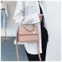 HandBags Luxury  Fashion Solid Color Portable New Korean Messenger Bag Single Shoulder Bag Women's Thread Zipper Square Bag