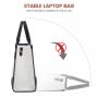 LOVEVOOK 15.6 In Canvas PU Leather Work Bag 2pc/set Waterproof Briefcase Laptop Office Work Tote Shoulder Handbag Bag for Women