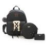 Women Fashion 3PCS Set Backpacks Pu Leather Student School Bags Designer Ladies Elegant Backpack For Girls