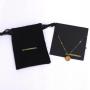 Custom Gold Stamping Cotton Linen Bracelet Necklace Jewelry Bag With Microfiber Cleaning Cloth Jewelry Card Packing Pouch