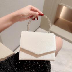 Luxury fashion women's velvet clutch bag evening bags Red dress party small evening bag handbag crystal handle with high quality