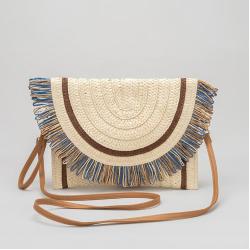 Ethnic Style Casual Cross-body Bags Women Clutch Handbags Countryside Ladies Shoulder PP Straw Woven Designer Tassel Flap Bag