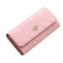 2024 new PU women's wallet long tri-fold Korean style clutch bag buckle diamond crown multi card bag women purses