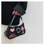 Hot Sale Dark Cross Design Women Underarm Bag Cool cross Style Handbag