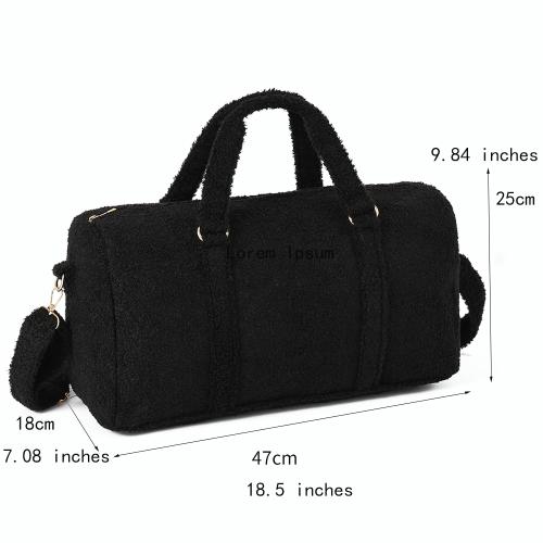 Keymat Hot Sale Rts Black Brown Pink Large Capacity Handbag Cute Bridesmaid Travel Bag Teddy Sherpa Duffel Bag Weekender Bag