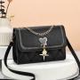 New Small Square Diamond Lattice Bag Pu Solid Zipper Fashion Single Shoulder Messenger Bag With Chain Ladies Handbag