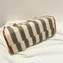 2024 Custom Stripe Canvas PU Tote Bags For Women Ladies Hand Bag Set With Pouch