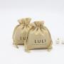 High Quality Natural Jute Burlap Packaging Wedding Jewelry Bag Custom Drawstring Packaging Jute Gift Pouch