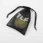 Custom Logo Printed Nylon Mesh Cosmetic Bag Black Golf Ball Mesh Bag Mesh Soap Packaging Pouch