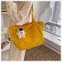 Student Classroom Tote Bag Canvas Large Capacity Shoulder Bag Girl Daily Shopping Bag