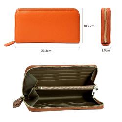 Comfortable genuine leather long wallet with rfid card holder protection classic pebble leather women purse