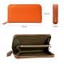 Comfortable genuine leather long wallet with rfid card holder protection classic pebble leather women purse