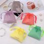 Custom Logo Printed Small Velvet Jewelry Packaging Luxury Drawstring Bag Gift Perfume Pouch With Ribbon