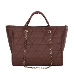 ZR248 Large Capacity Lingge One Shoulder Women's New Fashion Chain Handbag Casual Trend Texture Crossbody Bag