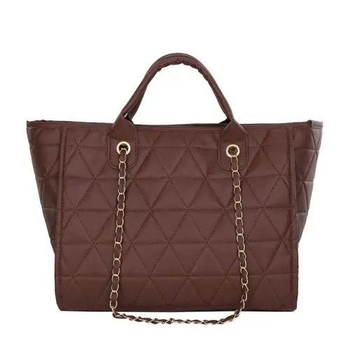 ZR248 Large Capacity Lingge One Shoulder Women's New Fashion Chain Handbag Casual Trend Texture Crossbody Bag