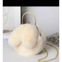 Plush Bag Female Oblique Cross Korean Version Lovely Portable Plush Bag Autumn Winter New Rabbit Ear Clip Mouth Bag