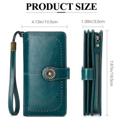 Rfid Wallet Women'S Long Zipper Pu Wallets Large Capacity Clutch Bag Brieftasche