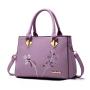 Pure Color crossbody bag PU Single Chains handbags Embroidered Fashionable Ladies Shoulder Bag