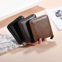 Business men's short wallet, multi-functional, fashionable and trendy clip, all-material men's multi-card slot coin purse