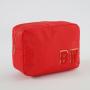 Factory Wholesale Outdoor Travel Bright Color Christmas Red Waterproof  Toiletry Bag Women Cosmetic Pouch Nylon Zipper Pouch