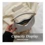 HR475 Women Bags Fashion Minimalist Temperament Commuting Solid Color Handbag PU New Moon Shape One Shoulder Crossbody Bag