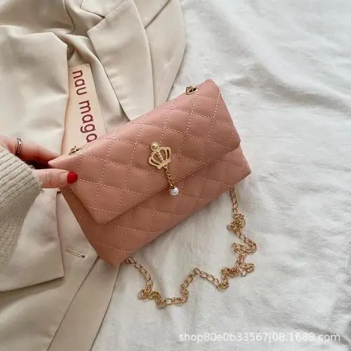 Korean style embroidery shoulder bag for women 2024 new pu leather women's crossbody bags fashion simple small square bag