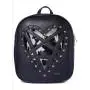 Custom design women leather ita backpack with heart clear window gothic rivet decoration clear PVC Ita bag