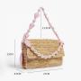 2023 New Arrival Summer Beach Straw Ladies Shoulder Bags With Pearl Chain Pink Fashion Custom Logo Womens Shoulder Bags