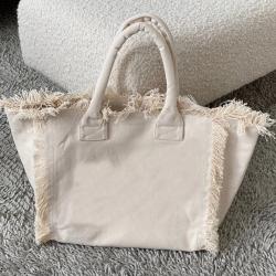 New Listing DIY Custom Large Designer Ladies Female Single Shoulder Hand Bag Plain tassel canvas Totes Bag