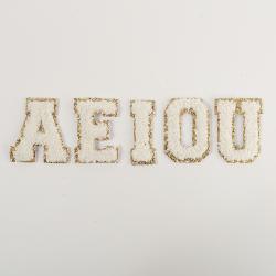 DIY Personalized Stock Self Adhesive Multi Color Chenille Patches Set A-Z Bold Letter Patches Stickrt Embroidery Chenille Letter