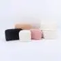 Keymay RTS Personalized Embroidery Chenille Letter Patches Winter Girls Plush Cosmetic Bag Sherpa Makeup Bag Teddy Pouch