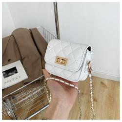 Korean version retro women's bag, new style trendy fashion leisure rhombic grid chain shoulder crossbody small square bag