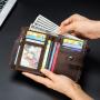 XL285 Men's Genuine Leather Short Wallet Soft Comfortable Purse Gift Packaging Box Card Holders Accept Customized Logo