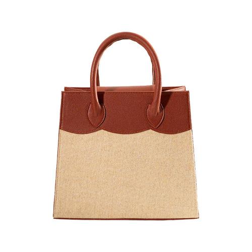 OEM ODM Ladies Fashion Handbags Ladies Fashion PU Leather And Canvas Tote Bags For Women