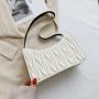 Custom Logo Designer Fashion Ruched Crossbody Bag China Wholesale PU Ladies Purses Girl Pure Color Square Hand Bag