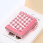 ZR522 Fashion Versatile Woman Short Wallet Lattice Card Holder Case Girl  Purse Female Money Clip Billfold Zipper PU Leather