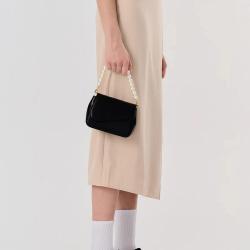 2024 Smaller Cute Pink Pearl Handbags Sample Offered Two Shoulder Strap and Pearl Chains Shoulder Bag Women Pu Women Bags