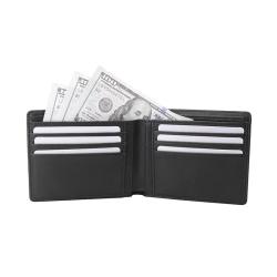 Full grain genuine leather bifold wallet RFID men wallets with customized logo