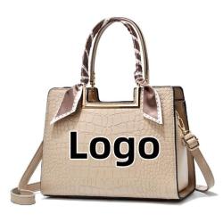 Women's Stylish Large Capacity Satchel Handbag with Scarf Handle PU Tote for Ladies Sleek Shoulder Sling Bags Customs Tote Bag