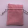 Pink Velvet Drawstring Bag With Satin Lining