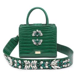 2024 Custom Logo Luxury Crocodile PU Crystal Handbag For Women Ladies Jewelry Bag